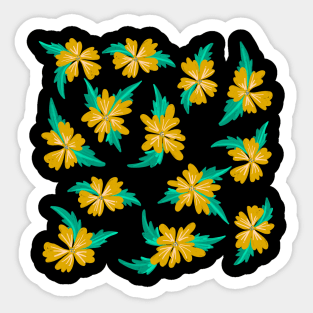 Black yellow flowers Sticker